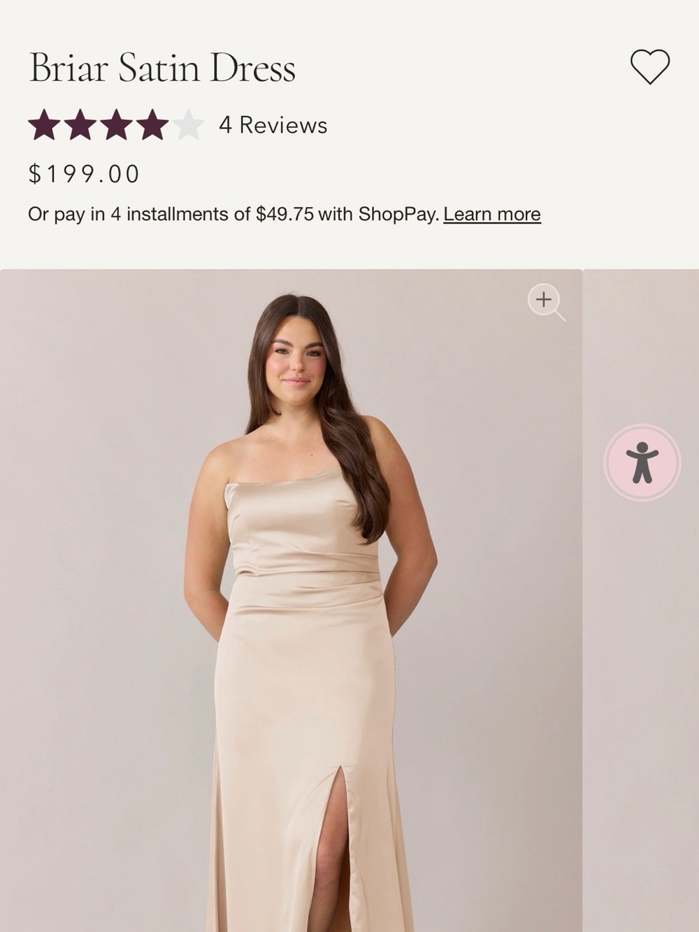 Revelry Briar Satin Strapless Gown in Gold Champagne
